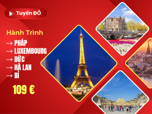Tuyến ĐỎ : PHÁP • LUXEMBOURG • ĐỨC • HÀ LAN • BỈ