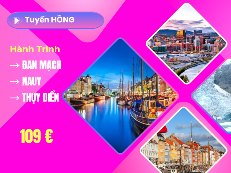 Tuyến hồng : ĐAN MẠCH • NAUY • THỤY ĐIỂN